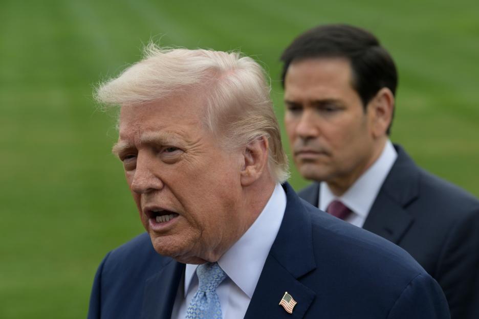 DC: President Trump and Sec Rubio hold a White House departure, Washington, USA - 20 Mar 2026