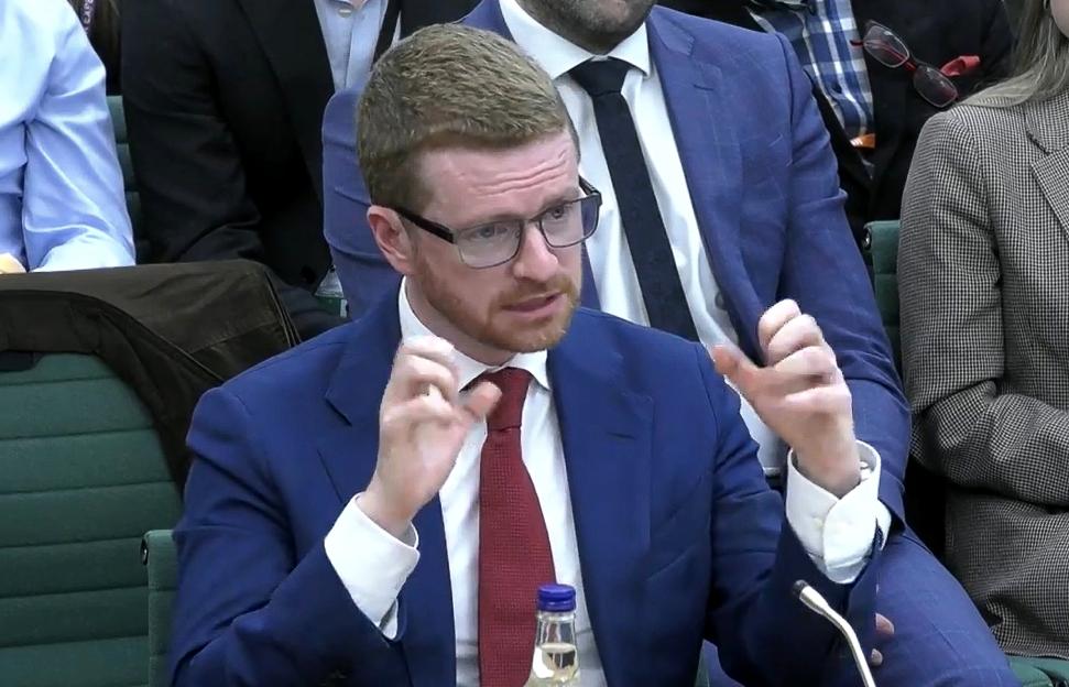 Morgan McSweeney speaking at the Foreign Affairs Committee.