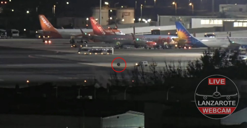 'Chaos Erupts at Lanzarote Airport as Runaway Ryanair Plane Tire Causes Alarm – Just Hours After Scary Near-Miss for Passenger!'