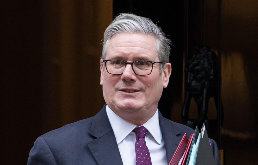 British Prime Minister Keir Starmer departing 10 Downing Street for PMQs.