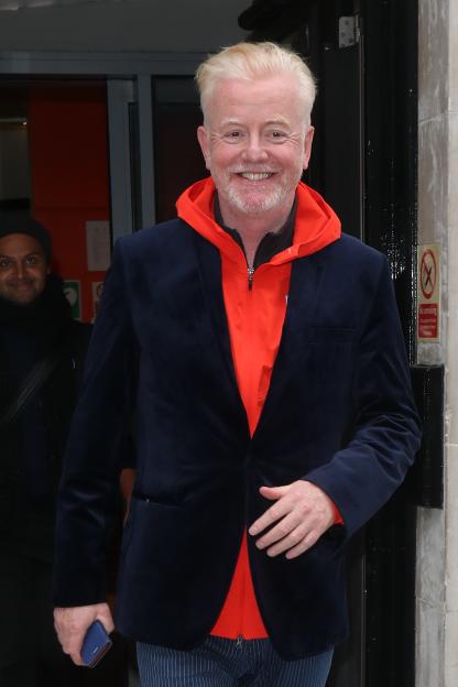 Chris Evans smiling at BBC Radio 2 in London.