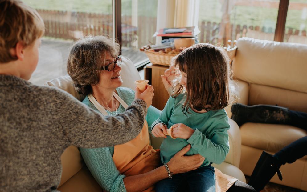 A simple, loving, and candid scene between a Grandmother and her grandchildren