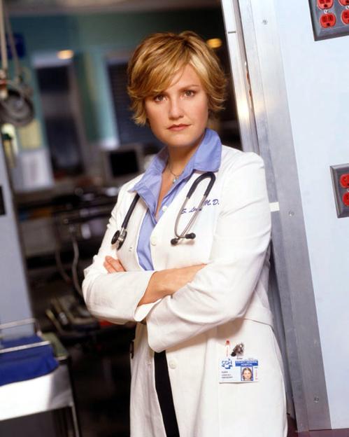 Sherry Stringfield as Dr. Susan Lewis from the television program ER.