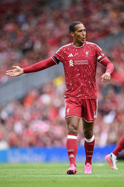 Virgil van Dijk playing for Liverpool in a pre-season friendly match.