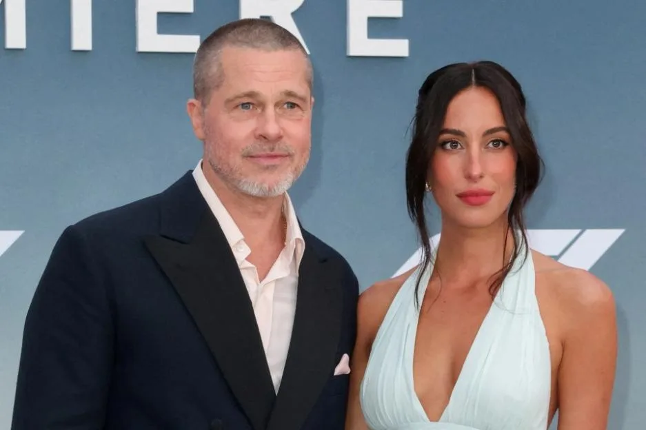 Brad Pitt and Ines de Ramon at the premiere of the film "F1 The Movie".