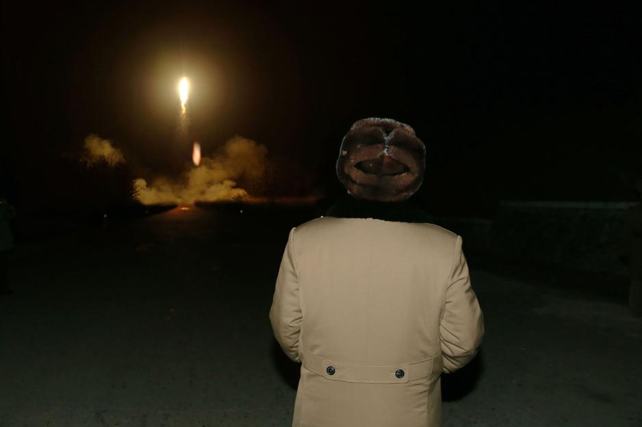 This undated picture released from North