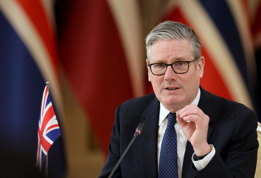 British Prime Minister Keir Starmer speaking at the Joint Expeditionary Force Leaders' Summit.