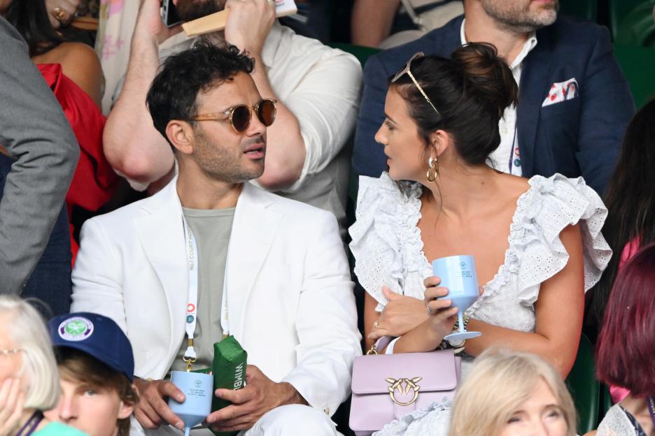 Ryan Thomas and Lucy Mecklenburgh at the Wimbledon Tennis Championships.