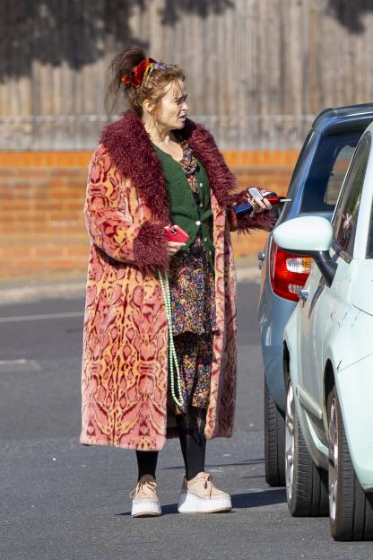 Helena Bonham-Carter is seen for the first time since leaving the set of White Lotus season 4