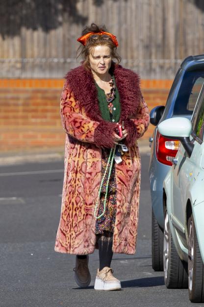 Helena Bonham Carter Spotted After Wrapping Up 'Cursed' White Lotus Shoot Amid Controversy