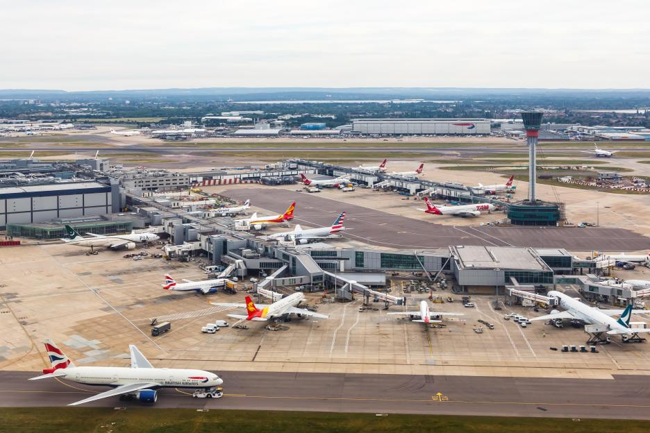 Aerial photo of Terminal 3 at London Heathrow Airport (LHR).