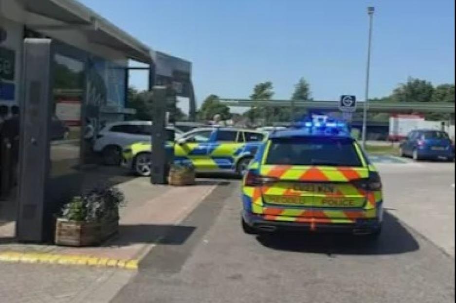 Eight-Year-Old Among Three Hurt as Car Crashes into Pedestrians and Slams into Motorway Service Station