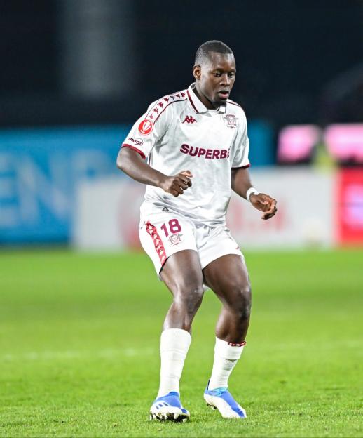 A soccer player from CFR Cluj playing in the Romanian Superliga Play Off.
