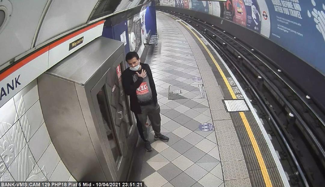 CCTV photo of Salman Yousaf on a London Underground platform.