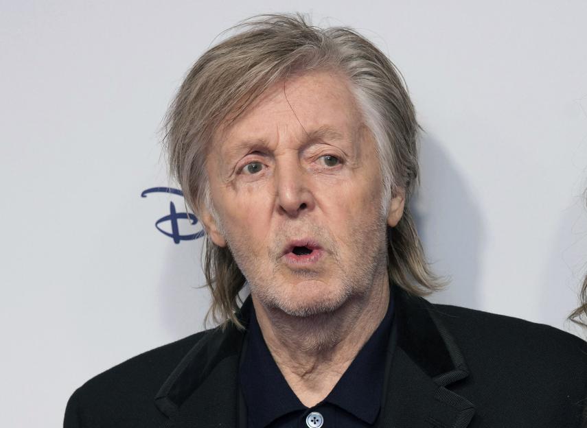 Paul McCartney with an open mouth at the premiere of "If These Walls Could Sing"