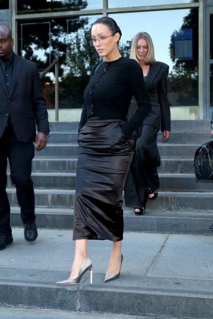 Bianca Censori leaves court after more than four hours giving evidence