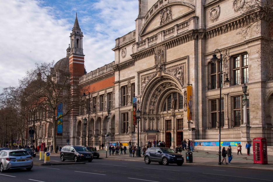 The Victoria and Albert Museum on Brompton Road in London.