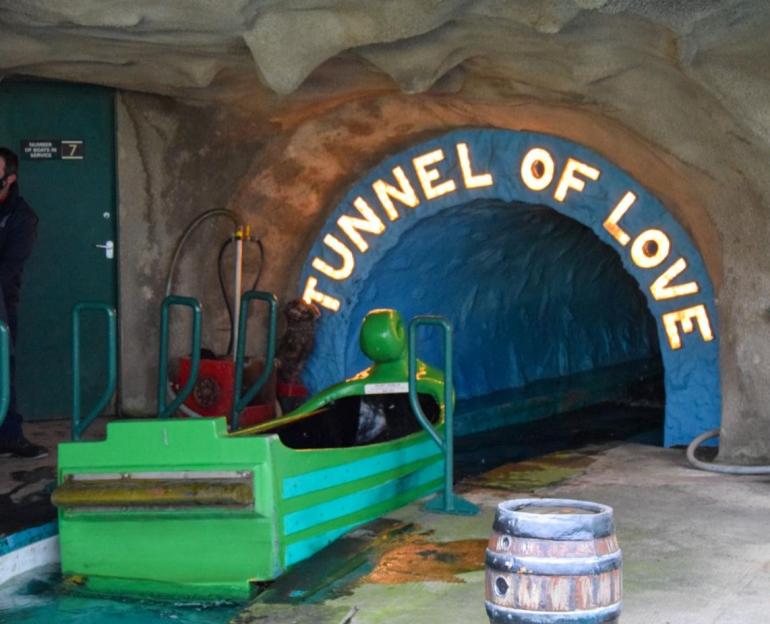 Entrance to the Tunnel of Love ride at Blackpool Pleasure Beach.