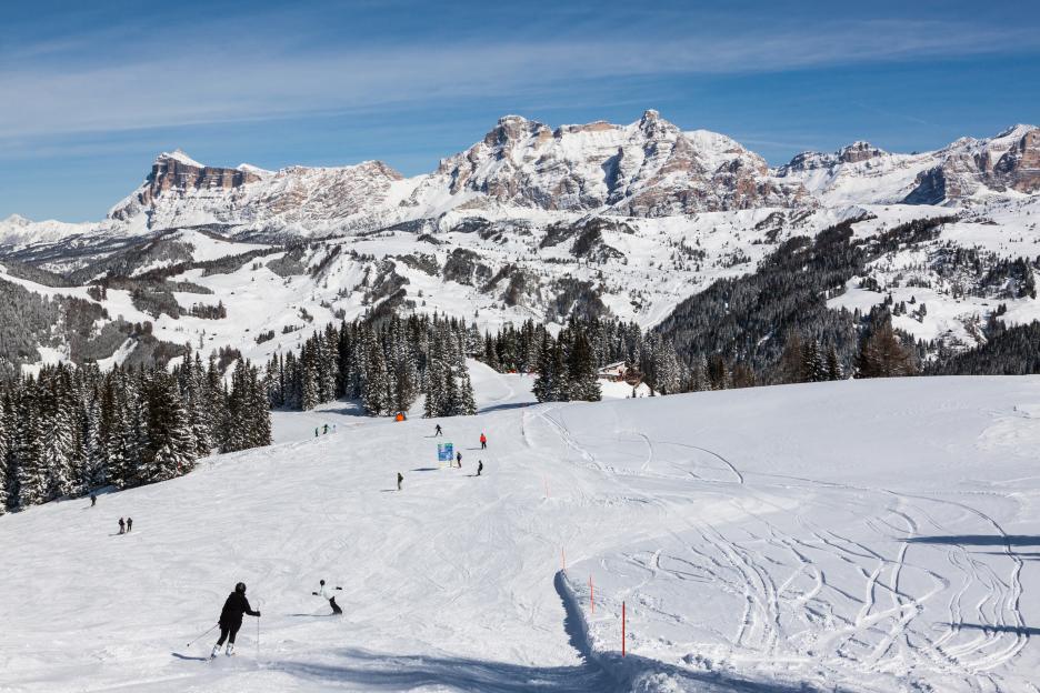 View of the Alpe di Fanes cliffs, Italian Dolomites.