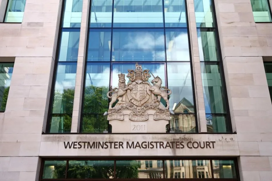 A view of Westminster Magistrates' Court in London.
