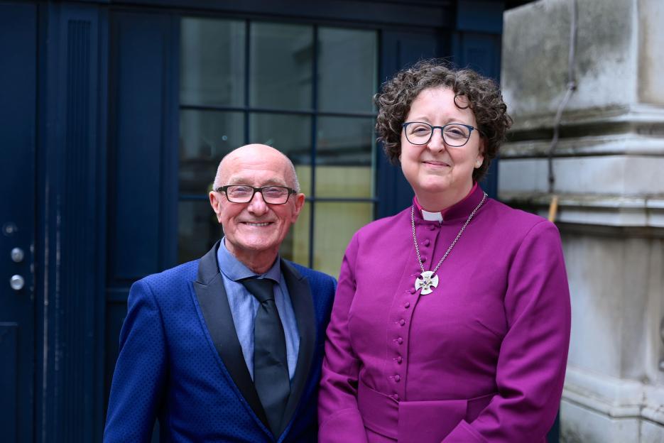 Bishop Joanne Grenfell and Bobby Cummines OBE at N10 Downing Street.
