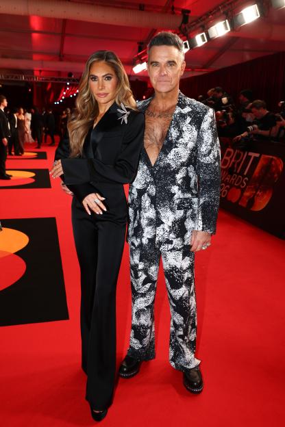 Ayda Field Williams and Robbie Williams attending The BRIT Awards 2026.