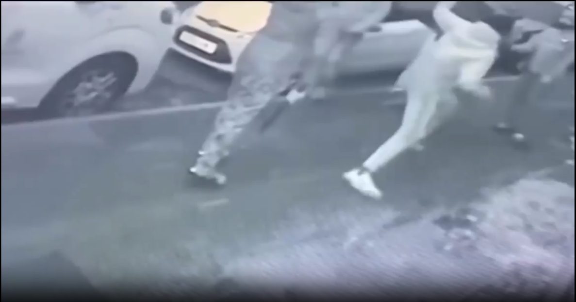 CCTV footage of men fighting on Kildare Street.