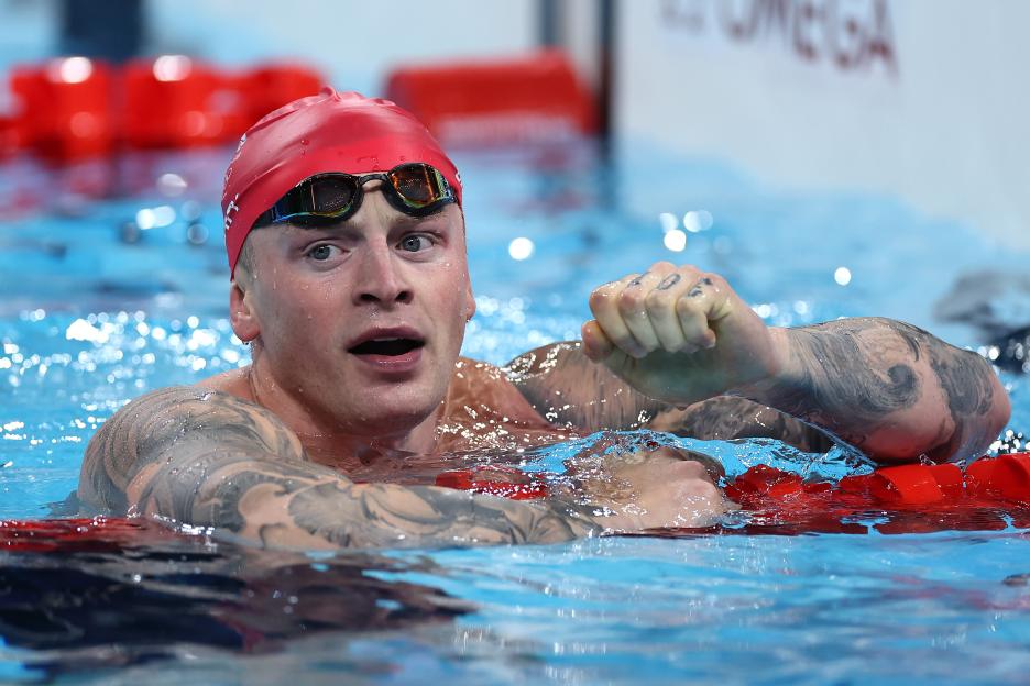Adam Peaty of Team Great Britain in the Men's 4x100m Medley Relay Final at the Paris 2024 Olympic Games.