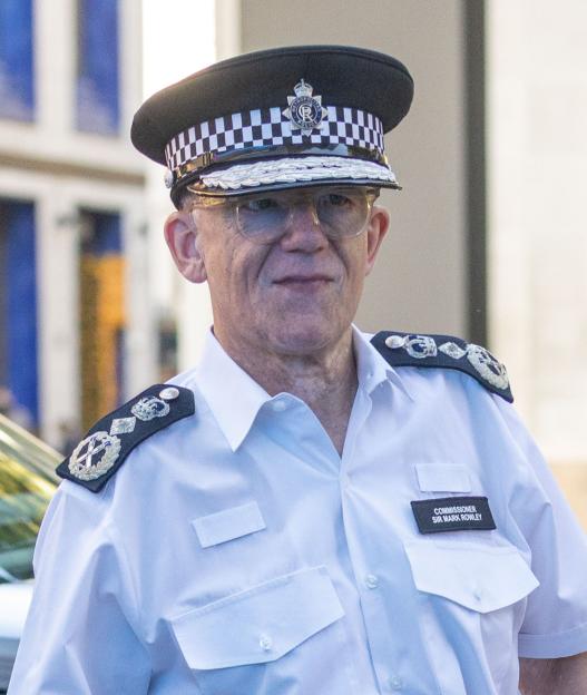 Mark Rowley, Commissioner of Police of the Metropolis, walks in Westminster.