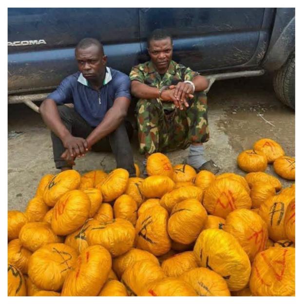 Naval Officer and Driver Nabbed with 248 Suspected Cannabis Moulds in Rivers