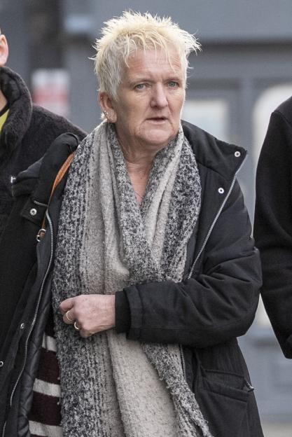 Amanda Wixon, 56, arrives at Gloucester Crown Court, accused of keeping a slave for 25 years.