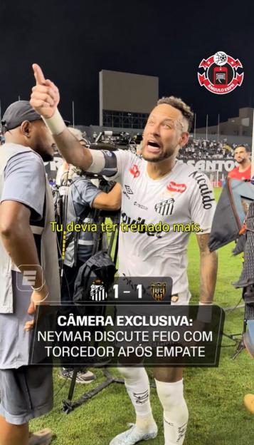 'Neymar Loses Cool: Shocking Outburst at Fan After Frustrating Draw'