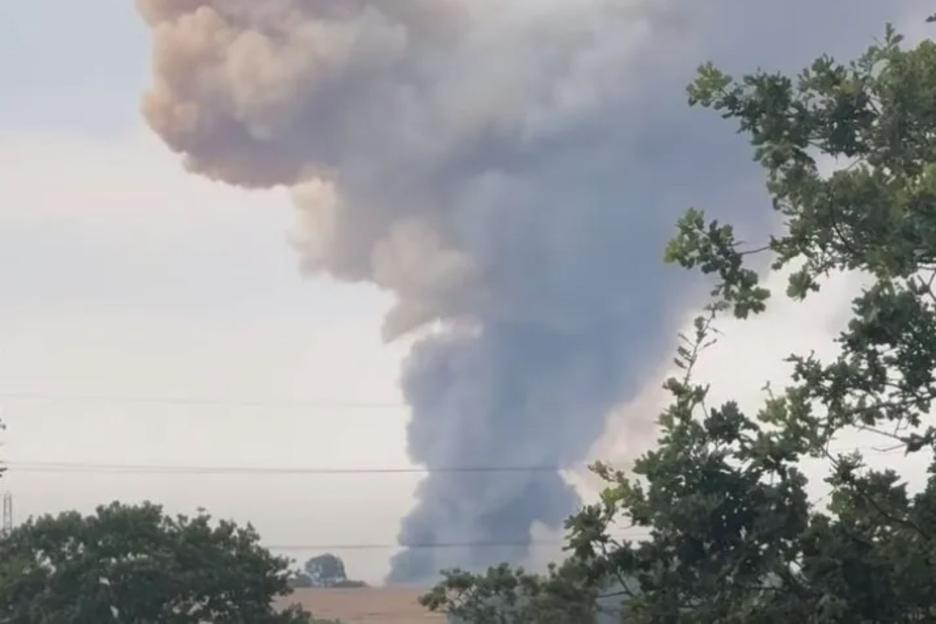 Massive Explosion Shakes Neighborhood, Sending Towering Smoke Into the Sky as Firefighters Spring into Action