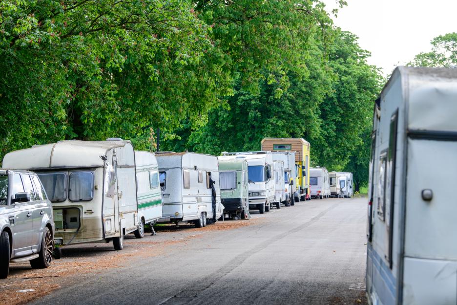 Return to caravan city on the Clifton Downs in Bristol.