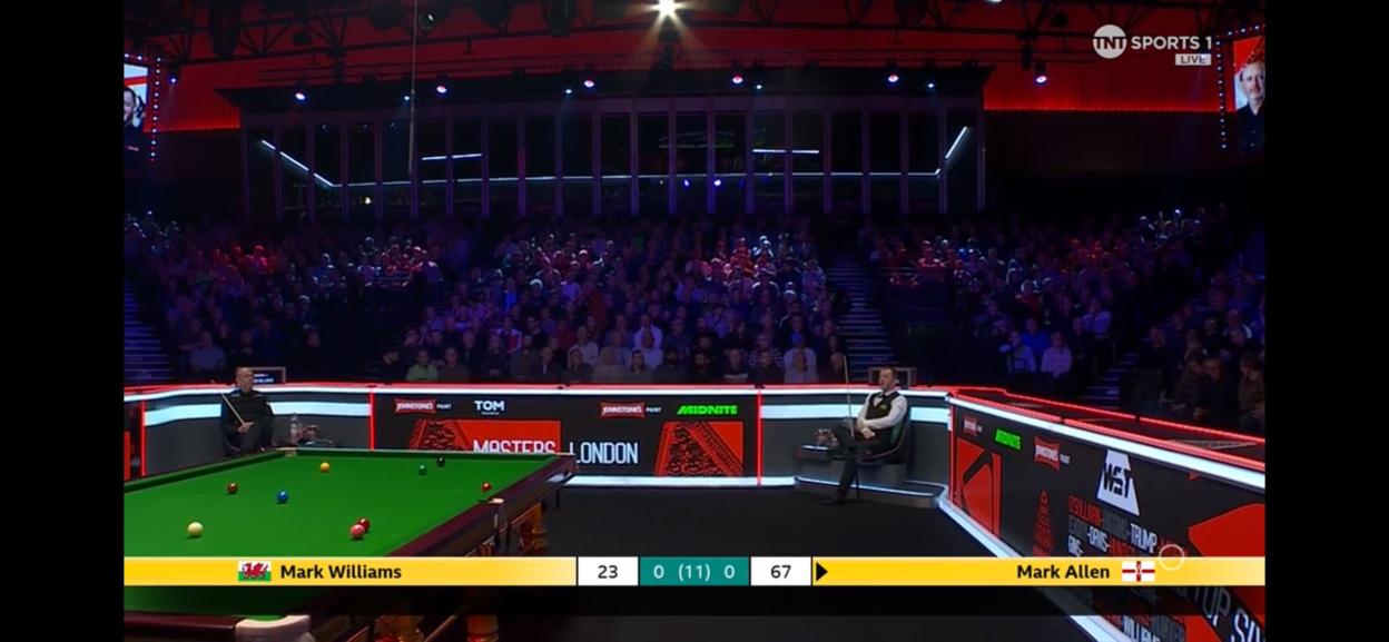 Snooker legends Mark Williams and Mark Allen's Masters clash suspended due to medical emergency.