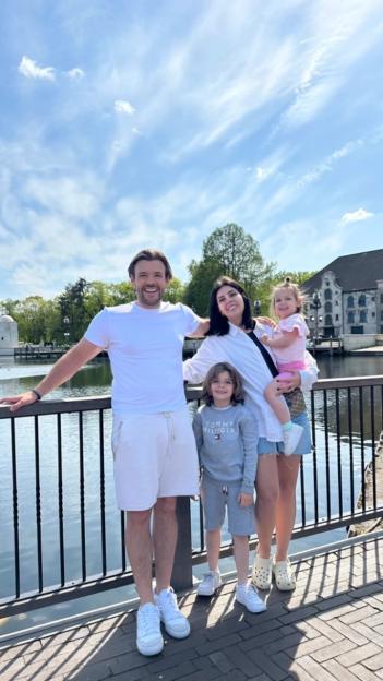 Cara De La Hoyde and Nathan Massey with their children, Freddie and Delilah.