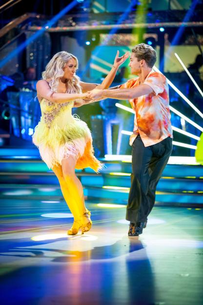 AJ Pritchard and Saffron Barker dancing during Strictly Come Dancing.
