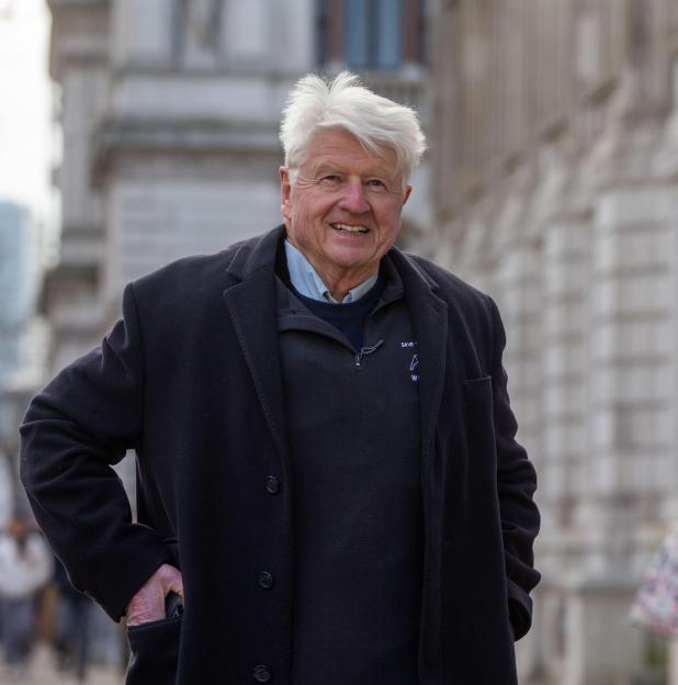 January 24, 2023, London, England, United Kingdom: Father of former UK Prime Minister Boris Johnson STANLEY JOHNSON is seen in Whitehall, (Credit Image: ¿ Tayfun Salci/ZUMA Press Wire) EDITORIAL USAGE ONLY! Not for Commercial USAGE!