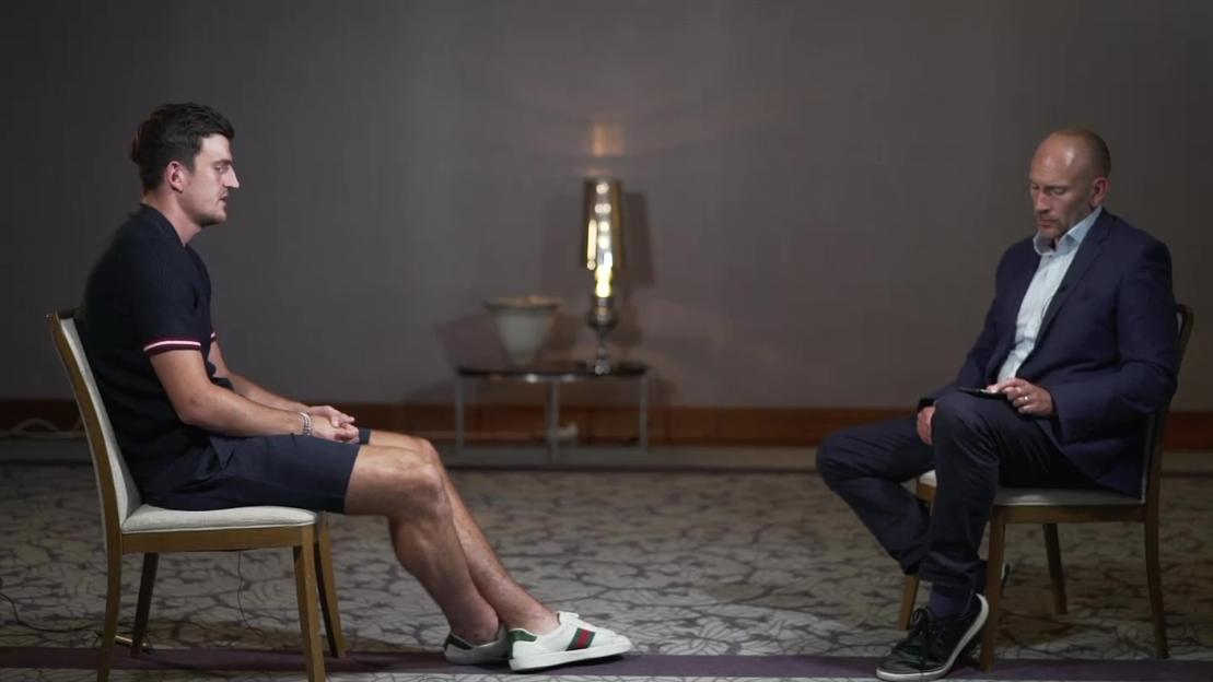 Harry Maguire being interviewed by the BBC.