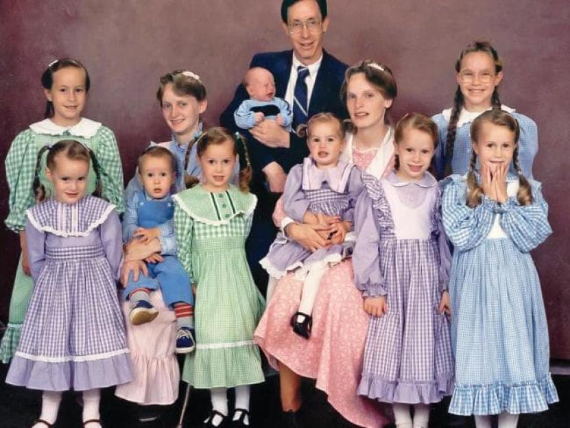 Rachel Jeffs with her family at the age of eight.