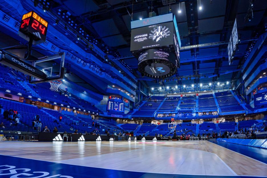 General view of the field before a Liga Endesa match in Madrid