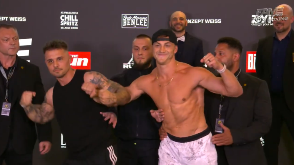 Tensions Rise as Josh Brueckner and Tobias Pietrek Almost Clash at Intense Weigh-In Before Fame Fighting vs. Misfits Boxing Event