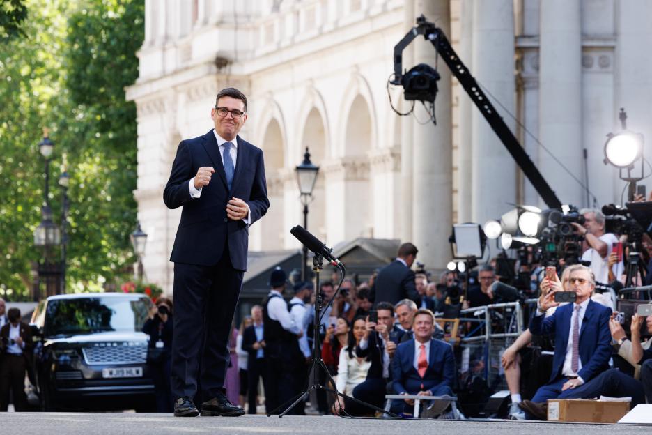Prime Minister Andy Burnham arrives at 10 Downing Street