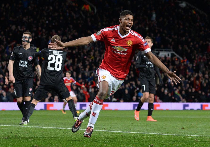 TOPSHOT - Manchester United's English st