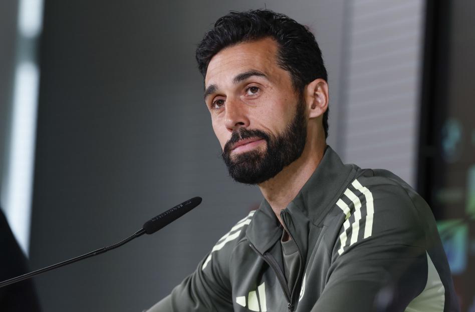 Real Madrid's head coach Alvaro Arbeloa attends a press conference.