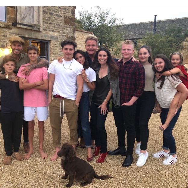 The Beckhams and Ramsays at Tana’s birthday in August 2018