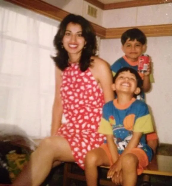 Jinda Mann with her two children.
