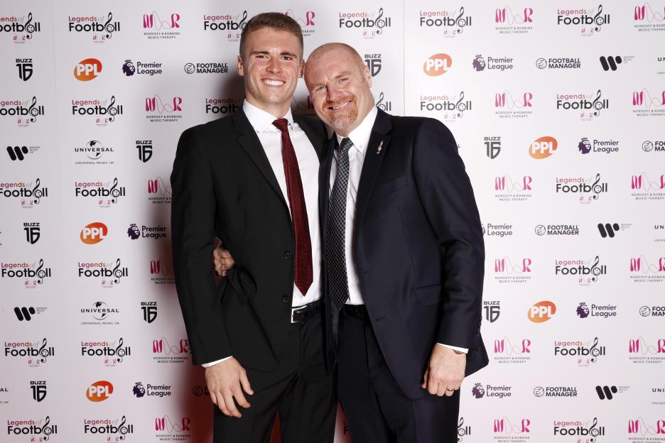 Max Dyche and Sean Dyche pose for a photo at Nordoff Robbins' Legends of Football event.