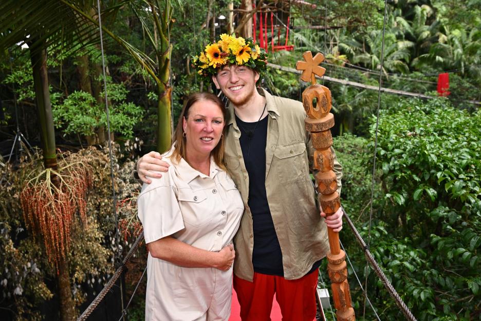 Angry Ginge as King of the Jungle with his mother Michelle Burtwistle.