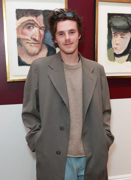 Cruz Beckham attending the private view of the "Bob Dylan: Point Blank" exhibition at Halcyon Gallery.